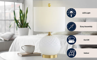 Delhi 20.5" Glass/Metal LED Table Lamp