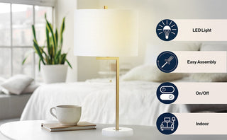 Orchard 24.5" Metal/Marble LED Table Lamp