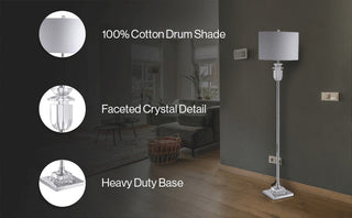 Jazmine 63" Crystal/Metal LED Floor Lamp