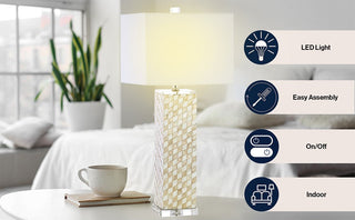 Rose 30.5" Seashell/Crystal LED Table Lamp