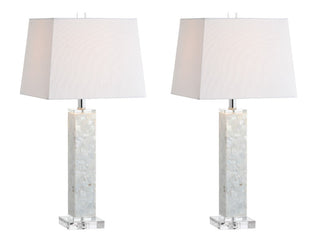 Jerry 28.5" Seashell LED Table Lamp, Set of 2