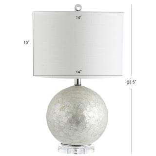 Evalyn 23.5" Capiz Seashell Sphere LED Table Lamp