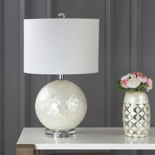 Evalyn 23.5" Capiz Seashell Sphere LED Table Lamp