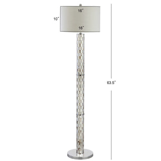 Crystal 63.5" Seashell Mosaic LED Floor Lamp