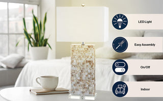 Lola 29" Seashell and Crystal LED Table Lamp