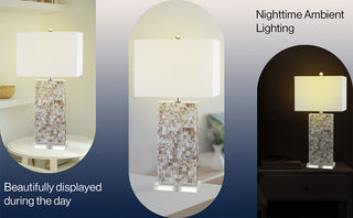 Lola 29" Seashell and Crystal LED Table Lamp