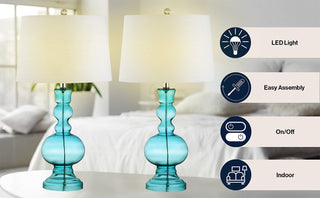 Kelly 28.5" Glass LED Table Lamp, Set of 2