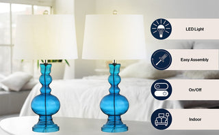 Kelly 28.5" Glass LED Table Lamp, Set of 2