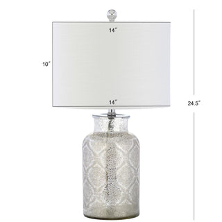 Dax 24.5" Trellis Pattern Glass LED Table Lamp