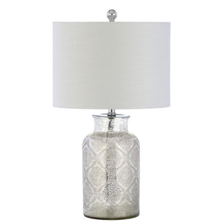 Dax 24.5" Trellis Pattern Glass LED Table Lamp