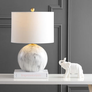 Wren 21.5" Faux Marble Resin LED Table Lamp