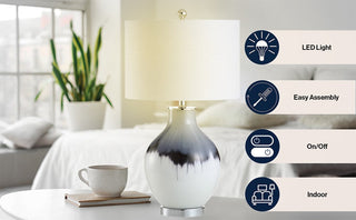 Canary 27" Glass/Metal LED Table Lamp