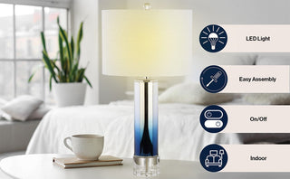 Amber 27" Glass/Crystal LED Table Lamp