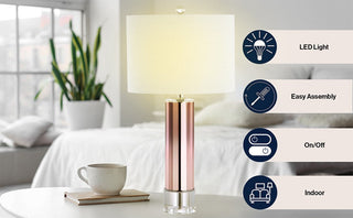 Amber 27" Glass/Crystal LED Table Lamp