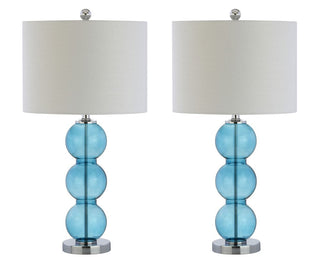 Max 27" Glass Triple-Sphere LED Table Lamp, Set of 2