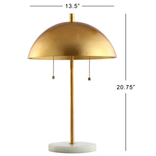 Hammer 20.7" Dome Metal with Marble Base LED Table Lamp