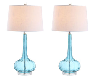 Sophia 28.5" Glass Teardrop LED Table Lamp, Set of 2