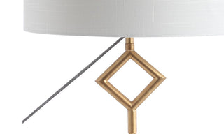 Borer 29.5" Modern Gilt Metal with Marble Base LED Table Lamp