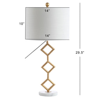 Borer 29.5" Modern Gilt Metal with Marble Base LED Table Lamp