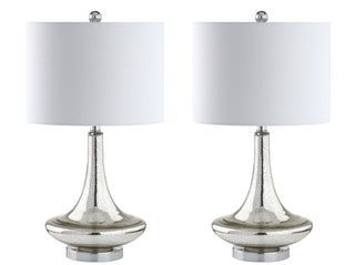 Ace 25.5" Glass Teardrop LED Table Lamp, Set of 2