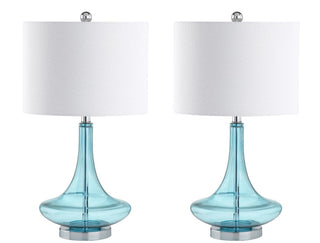 Ace 25.5" Glass Teardrop LED Table Lamp, Set of 2