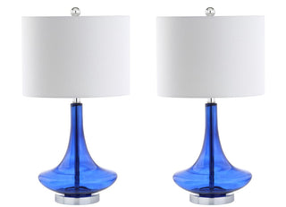 Ace 25.5" Glass Teardrop LED Table Lamp, Set of 2