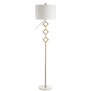 Crane 61.5" Modern Gilt Metal with Marble Based LED Floor Lamp