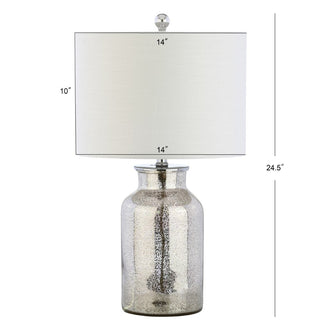 Dax 24.5" Trellis Pattern Glass LED Table Lamp