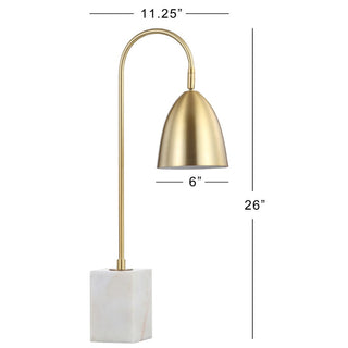 Dragonfly 26" Gold Arched Metal with Marble Base LED Table Lamp