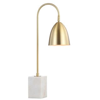 Dragonfly 26" Gold Arched Metal with Marble Base LED Table Lamp