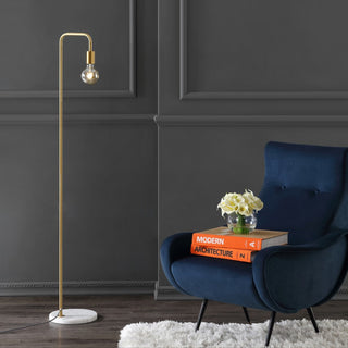 Cassowary 60" Minimalist Edison Metal/Marble Floor Lamp