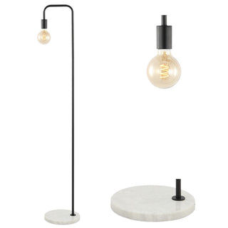 Cassowary 60" Minimalist Edison Metal/Marble Floor Lamp