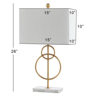 Grasshopper 26" Modern Circle Marble/Metal LED Table Lamp