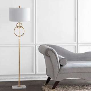 Moth 60" Modern Circle Marble/Metal LED Floor Lamp