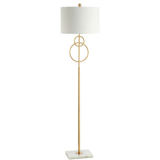 Moth 60" Modern Circle Marble/Metal LED Floor Lamp