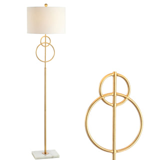 Moth 60" Modern Circle Marble/Metal LED Floor Lamp