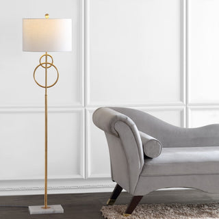 Moth 60" Modern Circle Marble/Metal LED Floor Lamp