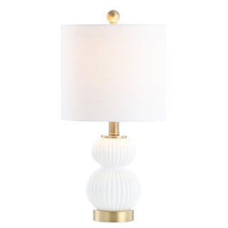 Daisy 20" Ribbed Metal/Glass LED Table Lamp