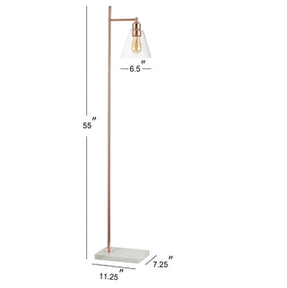 Camus 55" Modern Glam Metal/Marble LED Floor Lamp