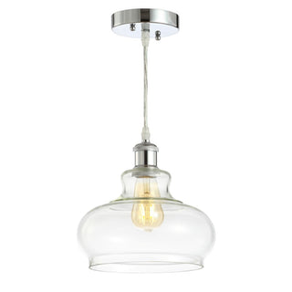 Gingsberry 9.38" Adjustable Iron/Glass Pharmacy LED Pendant