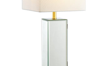 Murtle 27" Mirror/Iron Hidden Jewelry Box Mirrored Column LED Table Lamp