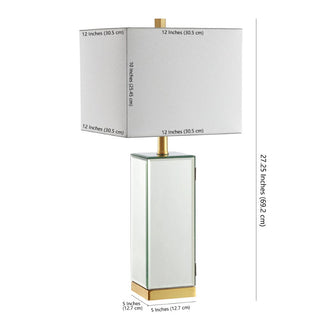 Murtle 27" Mirror/Iron Hidden Jewelry Box Mirrored Column LED Table Lamp