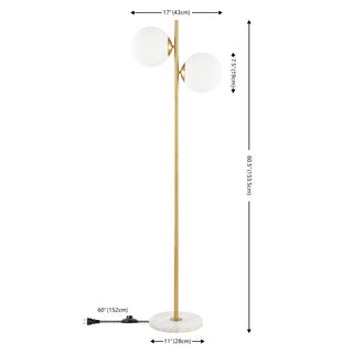 Elza 60.5" Modern Parisian Candlestick Iron LED Floor Lamp