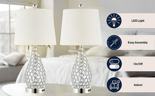 Bentz 22.25" Midcentury Modern Iron LED Table Lamp with USB Charging Port