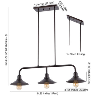 Mccarthy 34.25" Metal Farmhouse Industrial LED Pendant