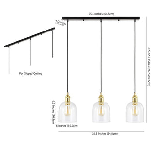 Cooper 25.5"  Farmhouse Contemporary Glass Linear LED Pendant