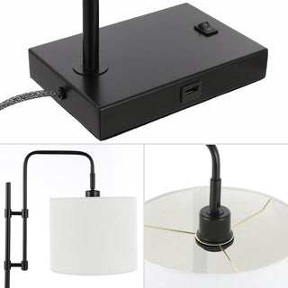 Edris 24.75" Industrial Designer Metal LED Task Lamp with USB Charging Port