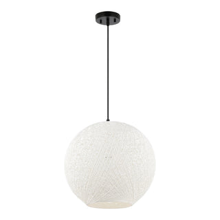 Lacey Bohemian Minimalist Iron/Rope Woven Globe LED Pendant