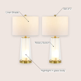 Portable Modern Minimalist Glass/Iron Nightlight LED Table Lamp