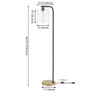 Possini 60.75" Modern Minimalist Metal/Ribbed Glass LED Floor Lamp